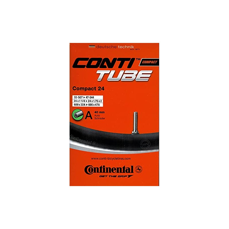 Continental Air Tube Bicycle Compact 24 Inner Tube, Multi-Colour, 32/47-507/544