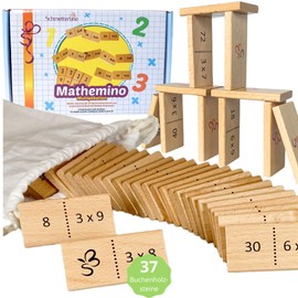 SCHMETTERLINE® Math Dominoes 1x1 Learning with Fun - Funny Computing Game from 7 Years (2nd / 3rd Grade) Math Game Mathemato (Small Multiplication Table)
