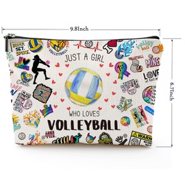 Volleyball Inspirational Gifts for Women Volleyball Stuff Gifts for Teen Girls Volleyball Players Teams, Birthday Gifts for Women Her Best Friend BFF Bestie Makeup Bag - Peace Love Volleyball