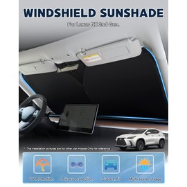 Karltys Windshield Sun Shade for 2022-2025 2026 Lexus NX NX250 NX350 NX350h NX450h+ Accessories, UPF50+ Reflective Front Window Sunshade for Lexus NX Foldable Sun Visor Protector Keep Car Cooler