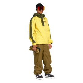 Volcom Men's Arthur Longo 20k Pullover Anarok Hooded Snowboard Jacket, Dark Yellow S5