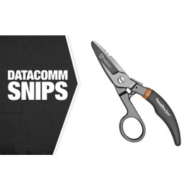 Southwire - ESP-1 Tools & Equipment ESP1 Electrician Scissors DataComm Snips; Durable Serrated Blade; Built in Notches; Precise Control; Textured Grip Handle for Added Comfort; Nickle Finished Plate