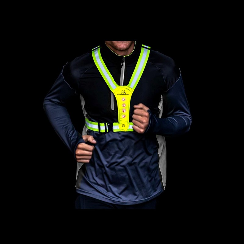 Maclean MCE425 Reflective Vest with LED Lighting, 360° High Visibility