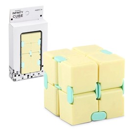 Lillyvale Infinity Cube Cube Toy Reduction Educational Upgraded Pressure Toys for Killing Time Fidget Toys Infinite Cube New Fidget Finger Toy for Develop The Brain For ADD ADHD (Yellow)