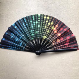 ICRPSTU Large Folding Fan for Festivals - Drag Queen & Burlesque - Hand Fan Festival Fan Gift Fan Craft Fan Folding Fan Dance Fan