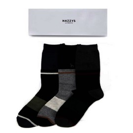 Hazzys (대구신세계)네이비 컬러배색 남성 장목 양말 3종 세트 HJSS5E005N2 (Daegu Shinsegae) Navy Color-Blocked Men's Mid-Calf Socks 3-Piece Set HJSS5E005N2
