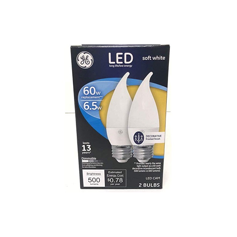 Ge 24353 Decorative Soft White 60w Dimmable Pack 2