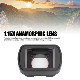 1.15X Anamorphic Lens for 3, Magnetic Blue Flare Effect Widescreen Cinematic Lens Filter, Magnetic Attach/Multi-Coated/Optical Glass/Aluminum Frame