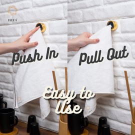 HEFA Ganchos para toallas, Regalo de Navidad, organización de cocina, gancho para toallas de cocina, accesorios de cocina (Amarillo Dorado, Paquete de 4)