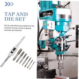 Operitacx 8-Piece Adjustable Tap and Die Set Handle Multi-Purpose Tapping Tool Kit for Threading Compatible Materials