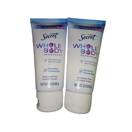 Secret Whole Body Deodorant Sensitive Unscented 3.0 Fl Oz Lot Of 2