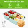 4 Pack Bento Lunch Box - BPA-Free Reusable Bento Box