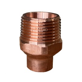 EZ-FLUID Plumbing (1-Pcs) 1/2" Solder x 3/4" MIP LF Copper Male Adapter,C x MIP Sweat To Male Threaded Male Adapter,Reducing Adapter Sweat Solder Copper Pipe Fittings