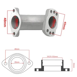 Carburator Intake Adapter Pipe Inlet Manifold For Carb VM22 VM24 PE24 PE26 PE28 PZ19 PZ26 Gx200 PWK21-30 Porous installation Pit Dirt Bike (Adapter)
