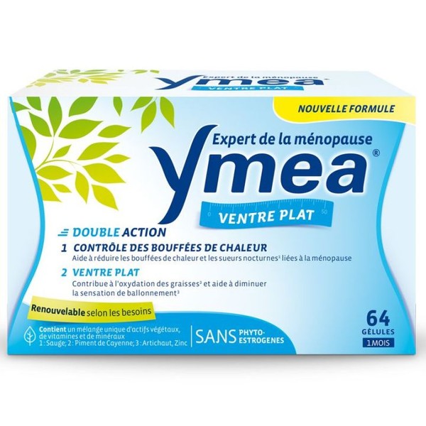 Omega Pharma Perrigo Ymea Ménopause Ventre Plat en Gélules, 64 gélules