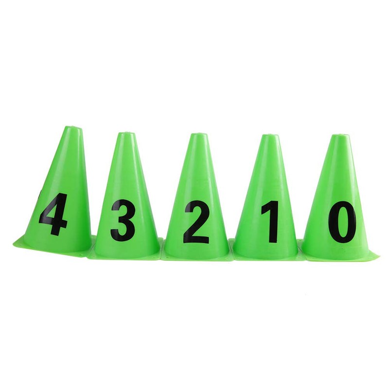 Gavigain 10Pcs 23cm Soccer Training Cone,Green Soccer Cones Number 0-9