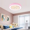 TFCFL 22" Invisible Ceiling Fan with Light, Modern Round Semi