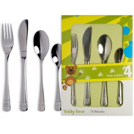 Amefa KB025 Children's Cutlery Set Teddy 4-Piece Set Including Engraving