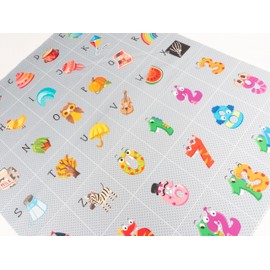 Lalikul Fabrics Alphabet & Numbers. Cotton Charm Packs, Fat Quarters Bundles, 42 Different Motifs. Ideal for Quilts, Sewing, Blankets, and I Spy Games for Kids, 36" x 31" Continuous Panel