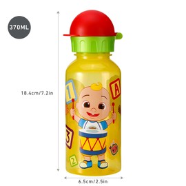Cocomelon 370ml Water Bottle for Kids School Nursery Travel Drinks Bottle Made of Durable Material Reusable BPA Free