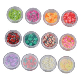 Ipetboom 24 Boxes Decor Stickers Mobile Phones Fruit Polymer Clay Manicure 3D Nail Piece Pearlescent