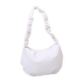 Beavorty Retro Pleated Shoulder Bag for Women Elegant Mini Messenger Handbag with Broadening Strap Design Unique Cloud Shape for Casual Outings and Travel