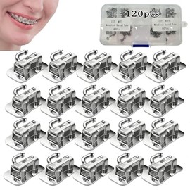 Tubo bucal de ortodoncia de 120 piezas, tubo bucal único de metal, ortodoncia, 60pcs 1ST MBT + 60pcs 1ST ROTH