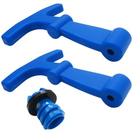 DEARCOOL New Cooler Upgrade Kit for RTIC/YETI Straps & Secure Drain Plug - 3-Piece Set - Blue