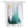 RV Shower Curtains Forest Mountain Happy Camper, Cloth Fabric RV