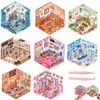 DUOHERESHUI 3D Miniature House Stickers, 8-Piece DIY 3D House Sticker