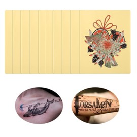 Kalolary Pack of 10 Blank Tattoo Practice Skin, 8 x 6 Inches Double-Sided Eyebrow Professional Practice Skin Eyebrow Tattoo Practice for Beginners and Experienced Tattooers