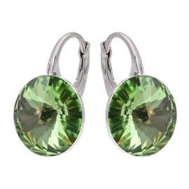 Rivoli Earrings Austrian Zirconia 925 Silver - Jewellery for Women and Girls - Drop Earrings Ideal for Gifts for Women, Silver, Crystal