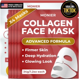 MONIER Mascarilla Facial De Colágeno Mascarilla Profunda De Biocolágeno Mascarilla De Noche Para Piel De Cristal Cuidado Facial Coreano - Para Piel