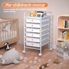 6 Tier Utility Rolling Cart with 6 Drawers Multipurpose Rolling