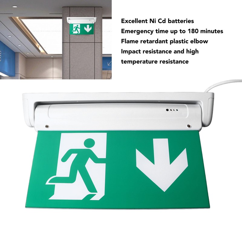Exit Sign LED Battery Powered Emergency Safety Facilities Acrylic ABS