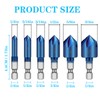 Yuentoen 6 Pcs Countersink Drill Bit Set, 90 Degree 5