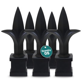 Address America Fence Finials Trident Spear High-Impact Polypropylene Black Finial Fence Topper (5ct, 1/2 inch) - Made in The USA - FF