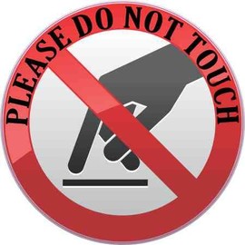 StickerTalk Pointer Finger Please Do Not Touch Vinyl Sticker, 3 inches by 3 inches