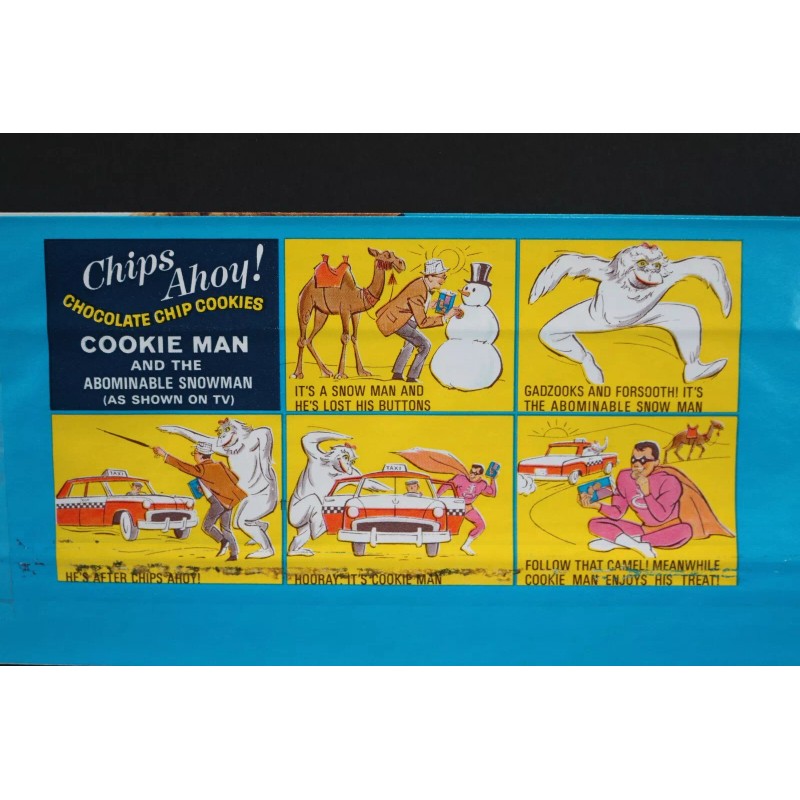 Nabisco VTG 1971 NABISCO CHIPS AHOY NOS PACKAGING Cookie Man