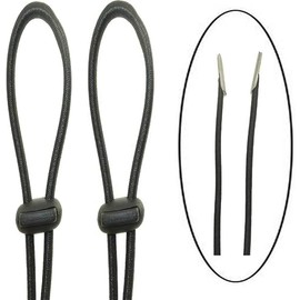 AUXPhome （Pack of 2） Adjustable Elastic Hats Removable Chin Cord, Flexible Removable Chin Strap & Spring Loaded Stop Cord Lock for Swim Goggles Fishing, Hiking, Camping, Travel,Boating, Sailing Black