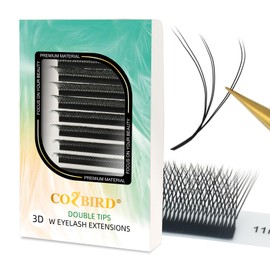 COZBIRD 3d ww Eyelash Extensions Accessories, W 6d Ready Fans (Double 3D) Mega Volume Eyelash Fans, Self-Fanning Natural Artificial Eyelash Extension (Thickness 0.07 mm, C Curl, 8-12 mm Mix)