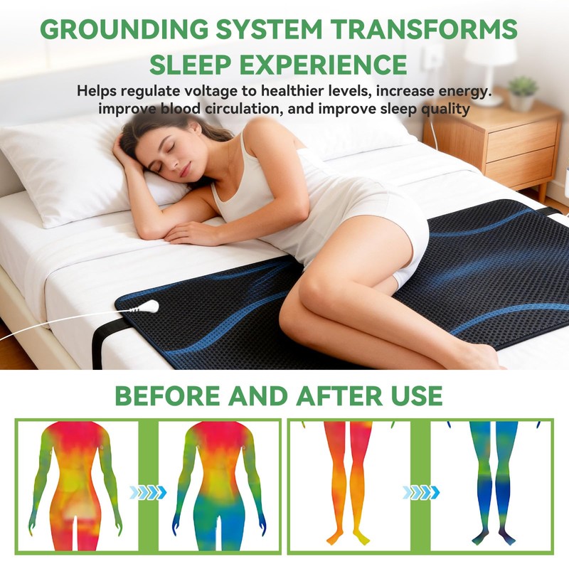 Grounding Mat for Bed for Better Sleep and Stress Relief