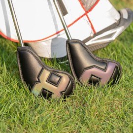 Craftsman Golf Magnetic Closure 10pcs/set Black Iron Headcover with Large Gradient Color No. on Both Sides