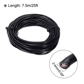 sourcing map 16AWG Wire 16 Gauge Stranded Wire PVC Hookup Wire, Electrical Wire UL1007 Tinned Copper Wire 7.5m/25ft Black for Internal Connecting Wire