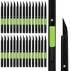 MANUFORE 30pcs Green 9mm Snap-off Knives with Safety Auto-lock, Metal