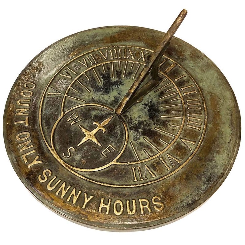 Rome Industries 2120 Solid Brass Count Sunny Hours Sundial