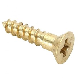 #6 x 3/4 Brass Wood Screws, Flat Countersunk Head, Phillips Drive - (Pack of 100) Solid Brass Plain Finish, Screw Size: #6, Length: 3/4 inches
