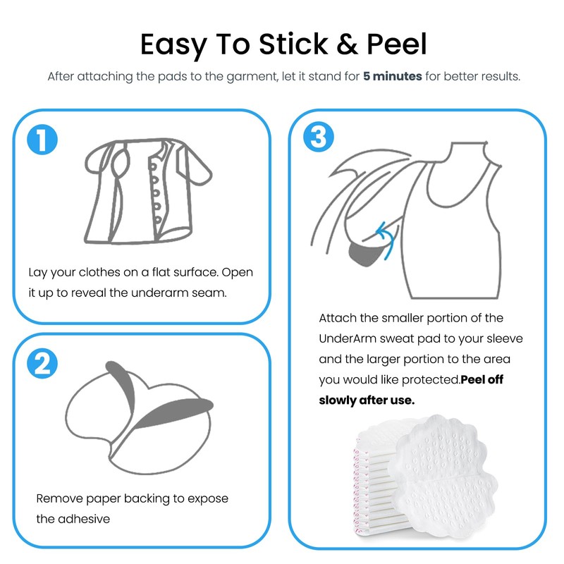 MAIYADUO Armpit Sweat Pads for Women, Absorb Underarm Sweat, Large,
