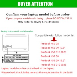 Case Cover for 15.6" Hp ProBook 450 G10 G9 G8 2023-2021 / ProBook 455 G10 G8 G9 Notebook Sleeve ，2-in-1 Protective PU Leather case (Grey)