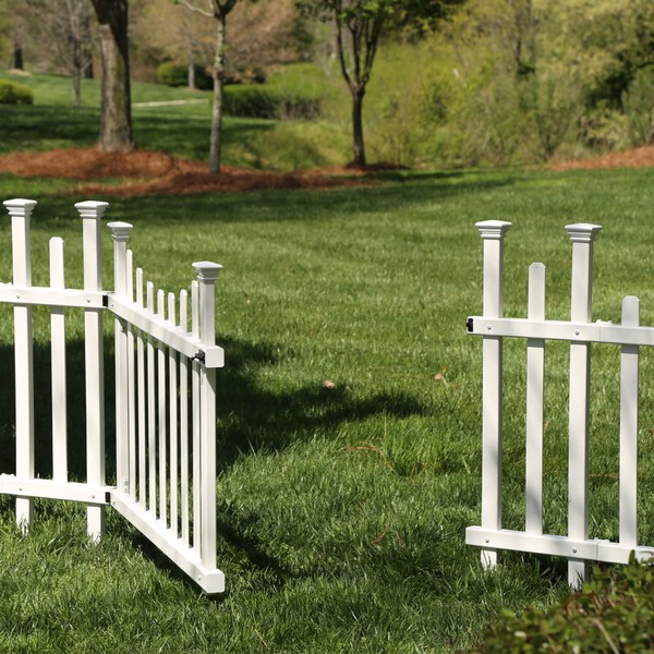 Zippity Outdoor Products ZP19028 Unassembled Madison Vinyl Gate Kit with Fence Wings, White